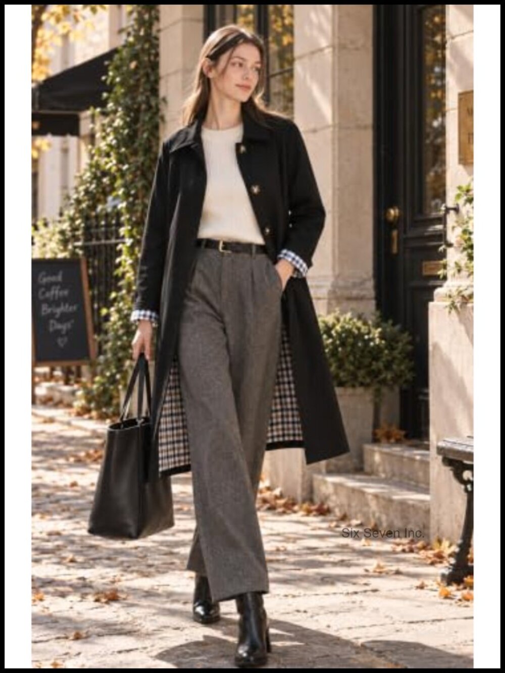 Women Trench Coat Single Breasted Long Rain Coat Relaxed Fit - Picture 3 of 6